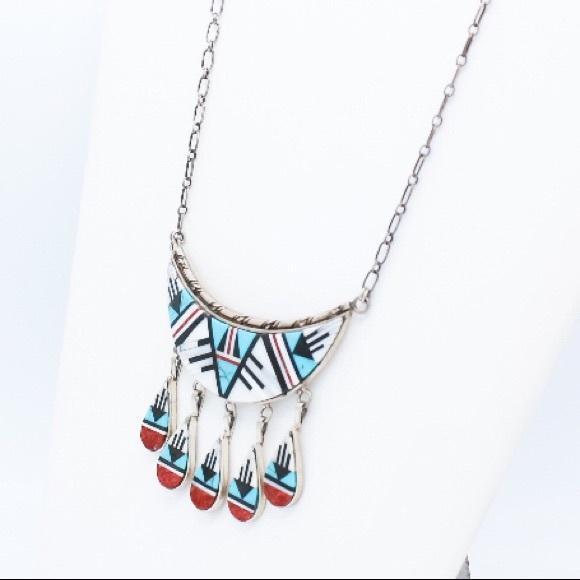 HP 8/22 π Zuni Inlay Adjustable Choker OP0124 - Picture 3 of 5